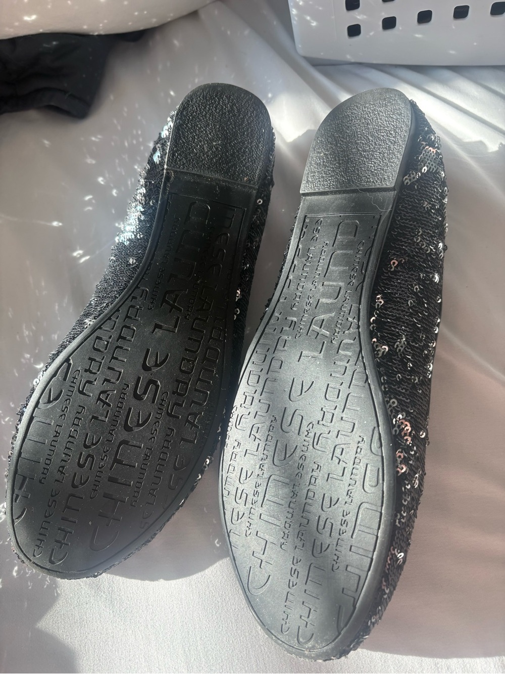 Chinese Laundry Black Sequin Slip-On Ballet Flats - Picture 5 of 5